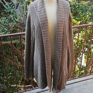 Oversized cozy taupe cardigan
